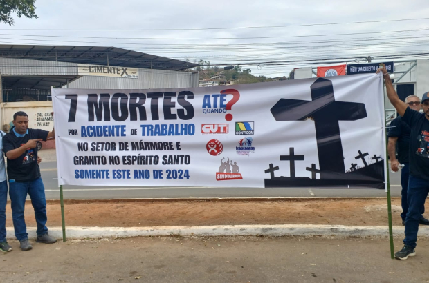 Em megafeira, Sindimármore protesta contra mortes nas pedreiras